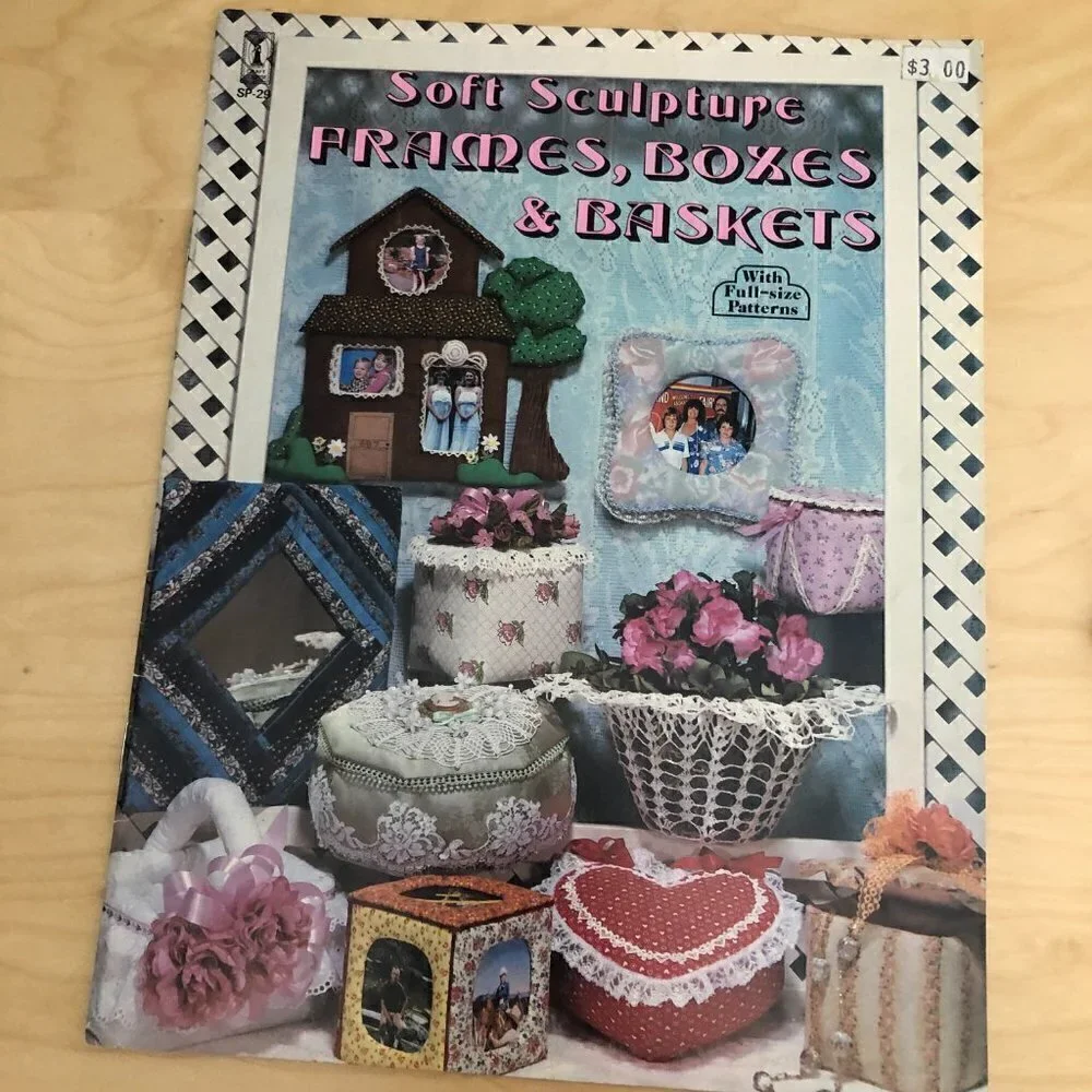 VINTAGE 1980's Home Decor Instructional Booklets Boxes Frames Lace - Lot of 4